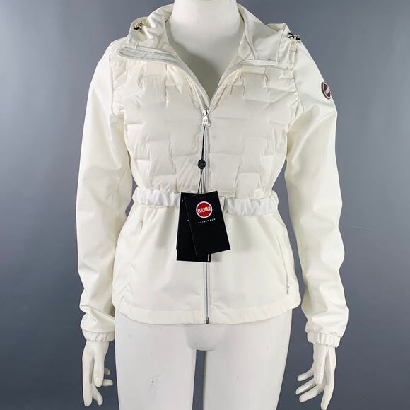 COLMAR Size 12 White Polyester Blend Padded Hooded Jacket - Picture 1 of 9